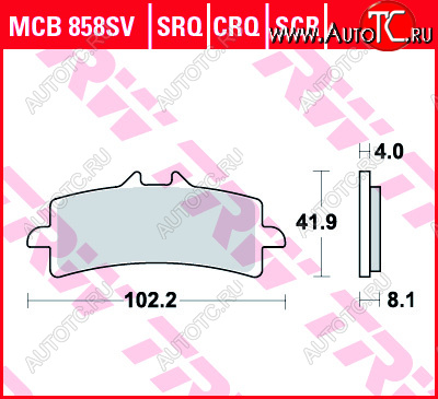 4 479 р. Тормозные колодки TRW MCB858SV  mcb858sv  с доставкой в г. Майкоп