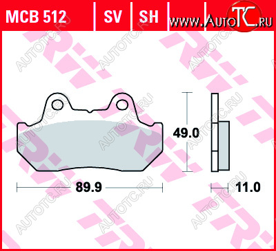 3 309 р. Тормозные колодки TRW MCB512  mcb512  с доставкой в г. Майкоп
