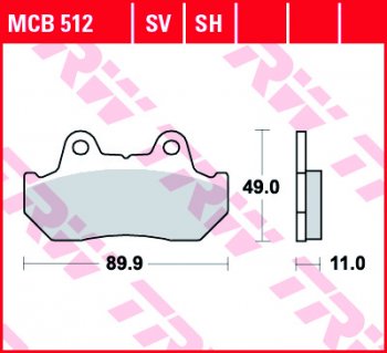 3 889 р. Тормозные колодки TRW MCB512SH  mcb512sh  с доставкой в г. Майкоп. Увеличить фотографию 1