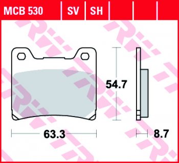 3 309 р. Тормозные колодки TRW MCB530  mcb530  с доставкой в г. Майкоп. Увеличить фотографию 1