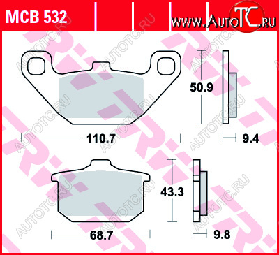 3 309 р. Тормозные колодки TRW MCB532  mcb532  с доставкой в г. Майкоп