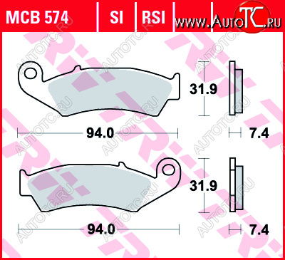 3 019 р. Тормозные колодки TRW MCB574SI  mcb574si  с доставкой в г. Майкоп