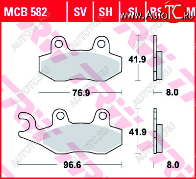 2 919 р. Тормозные колодки TRW MCB582SRM  mcb582srm  с доставкой в г. Майкоп