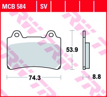 3 889 р. Тормозные колодки TRW MCB584SV  mcb584sv  с доставкой в г. Майкоп. Увеличить фотографию 1