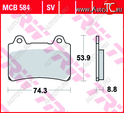 3 889 р. Тормозные колодки TRW MCB584SV  mcb584sv  с доставкой в г. Майкоп