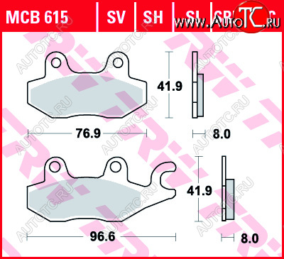 1 939 р. Тормозные колодки TRW MCB615EC  mcb615ec  с доставкой в г. Майкоп