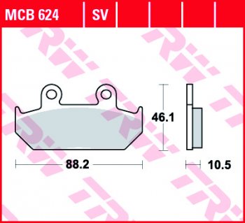 3 309 р. Тормозные колодки TRW MCB624SV  mcb624sv  с доставкой в г. Майкоп. Увеличить фотографию 1