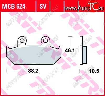3 309 р. Тормозные колодки TRW MCB624SV  mcb624sv  с доставкой в г. Майкоп