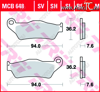 3 889 р. Тормозные колодки TRW MCB648SH  mcb648sh  с доставкой в г. Майкоп