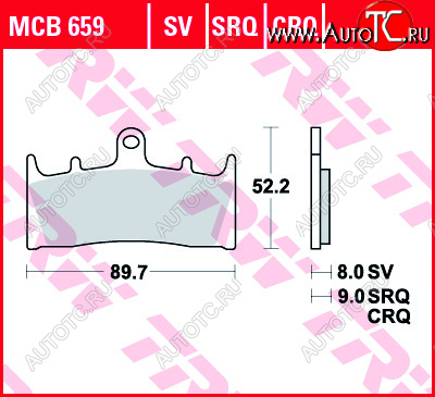 4 379 р. Тормозные колодки TRW MCB659  mcb659  с доставкой в г. Майкоп
