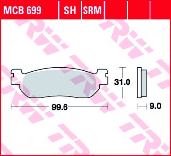 3 889 р. Тормозные колодки TRW MCB699SH  mcb699sh  с доставкой в г. Майкоп. Увеличить фотографию 1