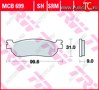 3 889 р. Тормозные колодки TRW MCB699SH  mcb699sh  с доставкой в г. Майкоп