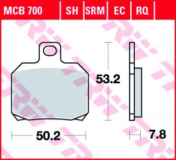 3 889 р. Тормозные колодки TRW MCB700SH  mcb700sh  с доставкой в г. Майкоп. Увеличить фотографию 1