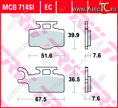 3 109 р. Тормозные колодки TRW MCB714SI  mcb714si  с доставкой в г. Майкоп