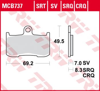 4 479 р. Тормозные колодки TRW MCB737SRT  mcb737srt  с доставкой в г. Майкоп. Увеличить фотографию 1
