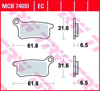 2 899 р. Тормозные колодки TRW MCB740SI  mcb740si  с доставкой в г. Майкоп. Увеличить фотографию 1