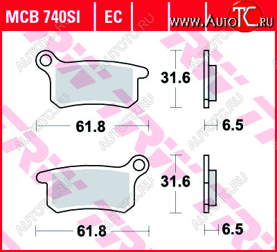 2 899 р. Тормозные колодки TRW MCB740SI  mcb740si  с доставкой в г. Майкоп