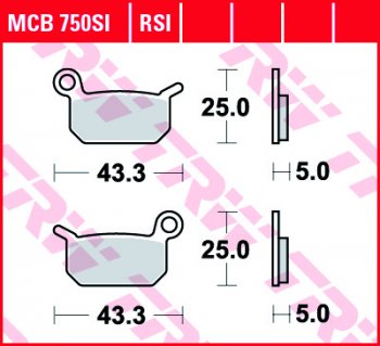 2 959 р. Тормозные колодки TRW MCB750SI  mcb750si  с доставкой в г. Майкоп. Увеличить фотографию 1