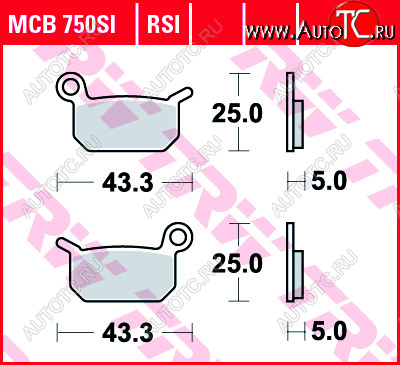 2 959 р. Тормозные колодки TRW MCB750SI  mcb750si  с доставкой в г. Майкоп
