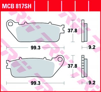 3 879 р. Тормозные колодки TRW MCB817SH  mcb817sh  с доставкой в г. Майкоп. Увеличить фотографию 1