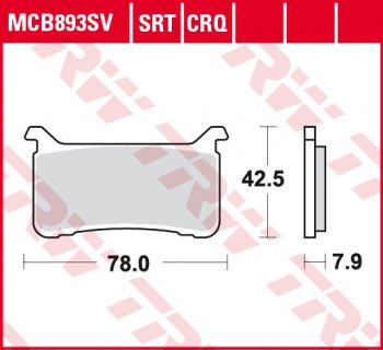 3 889 р. Тормозные колодки TRW MCB893SV  mcb893sv  с доставкой в г. Майкоп. Увеличить фотографию 1