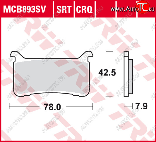 3 889 р. Тормозные колодки TRW MCB893SV  mcb893sv  с доставкой в г. Майкоп