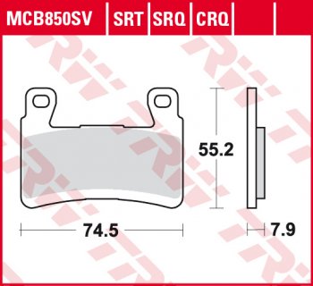3 889 р. Тормозные колодки TRW MCB850SV  mcb850sv  с доставкой в г. Майкоп. Увеличить фотографию 1