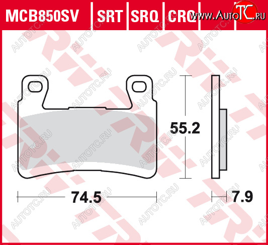 3 889 р. Тормозные колодки TRW MCB850SV  mcb850sv  с доставкой в г. Майкоп