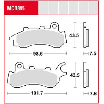 3 309 р. Тормозные колодки TRW MCB895  mcb895  с доставкой в г. Майкоп. Увеличить фотографию 1