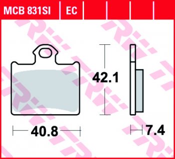 2 919 р. Тормозные колодки TRW MCB831SI  mcb831si  с доставкой в г. Майкоп. Увеличить фотографию 1