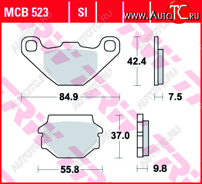 2 919 р. Тормозные колодки TRW MCB523SI  mcb523si  с доставкой в г. Майкоп