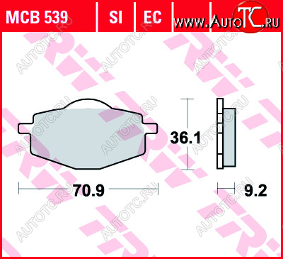 2 919 р. Тормозные колодки TRW MCB539  mcb539  с доставкой в г. Майкоп