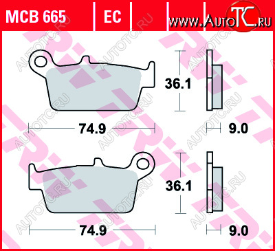 2 529 р. Тормозные колодки TRW MCB665  mcb665  с доставкой в г. Майкоп