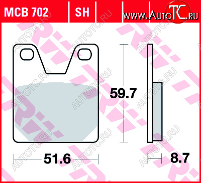 3 889 р. Тормозные колодки TRW MCB702SH  mcb702sh  с доставкой в г. Майкоп
