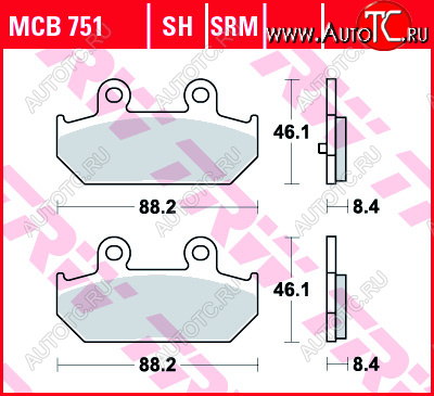 2 919 р. Тормозные колодки TRW MCB751SRM  mcb751srm  с доставкой в г. Майкоп