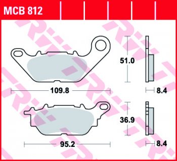 3 469 р. Тормозные колодки TRW MCB812  mcb812  с доставкой в г. Майкоп. Увеличить фотографию 1