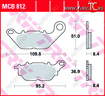 3 469 р. Тормозные колодки TRW MCB812  mcb812  с доставкой в г. Майкоп