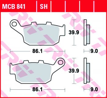 3 469 р. Тормозные колодки TRW MCB841  mcb841  с доставкой в г. Майкоп. Увеличить фотографию 1