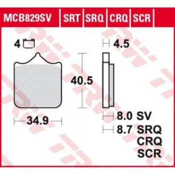 5 449 р. Тормозные колодки TRW MCB829SV  mcb829sv  с доставкой в г. Майкоп. Увеличить фотографию 1
