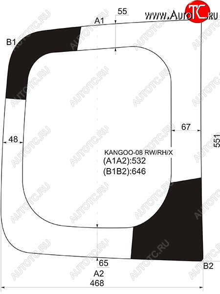 6 899 р. Стекло заднее (Цвет зеленый) Renault Kangoo 08-16 XYG KANGOO-08 RW/RH/X  с доставкой в г. Майкоп