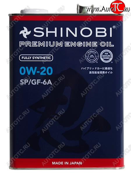 4 099 р. Масло моторное синтетическое SHINOBI SPGF-6A 0W-20 4L SHINOBI SH0004  с доставкой в г. Майкоп