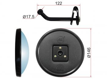 639 р. Зеркало нижнего вида круглое с креплением NISSAN ATLASS (146mm) SAT SL-1765, sl1765 SAT SL-1765  с доставкой в г. Майкоп. Увеличить фотографию 1