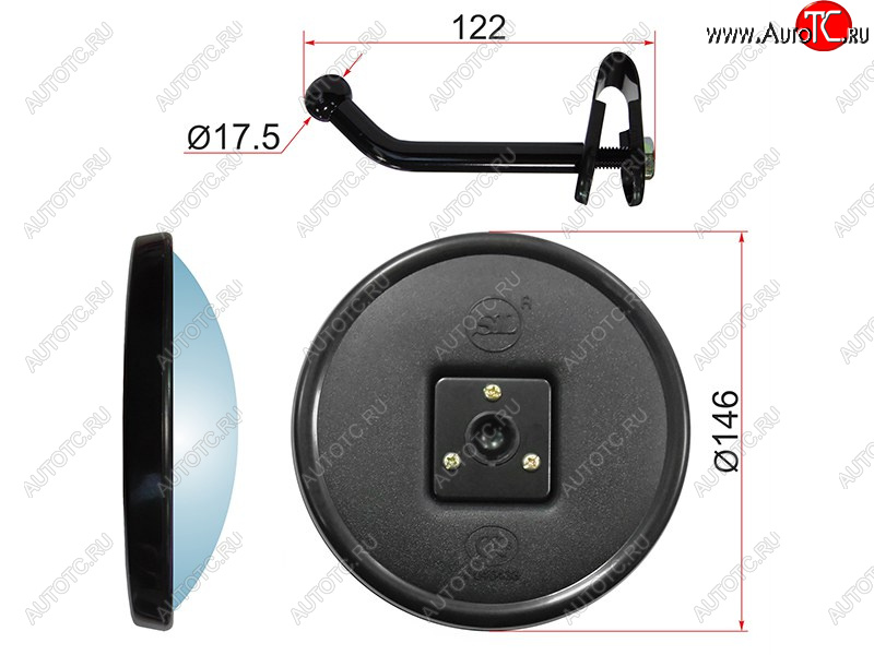 639 р. Зеркало нижнего вида круглое с креплением NISSAN ATLASS (146mm) SAT SL-1765, sl1765 SAT SL-1765  с доставкой в г. Майкоп