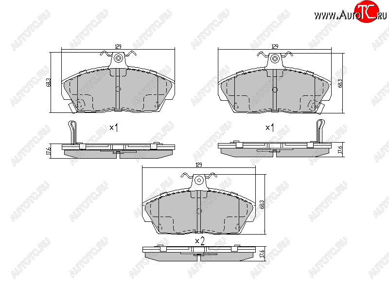 1 079 р. Колодки тормозные перед FL-FR SAT Honda Civic EJ,EK,EM седан дорестайлинг (1995-1998)  с доставкой в г. Майкоп