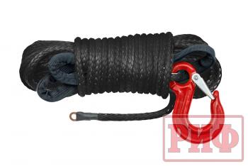 1 849 р. Трос для лебёдки синтетический РИФ 6 мм15 м черный (готовый)  rope6mm15mbl  с доставкой в г. Майкоп. Увеличить фотографию 1