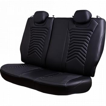 19 399 р. Комплект чехлов для сидений (РЗС 60/40 + подл., 3Г, экокожа) Lord Autofashion БАЙРОН ст ПРЕЗИДЕНТ  Chery Tiggo 7 Pro Max  T1E (2022-2025) дорестайлинг, рестайлинг (Черный, вставка черная, строчка черная)  с доставкой в г. Майкоп. Увеличить фотографию 4