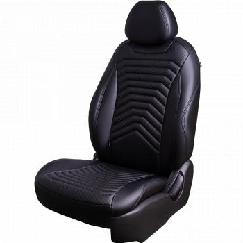 19 399 р. Комплект чехлов для сидений (РЗС 60/40 + подл., 3Г, экокожа) Lord Autofashion БАЙРОН ст ПРЕЗИДЕНТ  Chery Tiggo 7 Pro Max  T1E (2022-2025) дорестайлинг, рестайлинг (Черный, вставка черная, строчка черная)  с доставкой в г. Майкоп. Увеличить фотографию 5