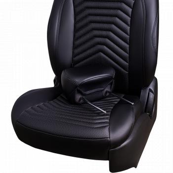19 399 р. Комплект чехлов для сидений (РЗС 60/40 + подл., 3Г, экокожа) Lord Autofashion БАЙРОН ст ПРЕЗИДЕНТ  Chery Tiggo 7 Pro Max  T1E (2022-2025) дорестайлинг, рестайлинг (Черный, вставка черная, строчка черная)  с доставкой в г. Майкоп. Увеличить фотографию 7