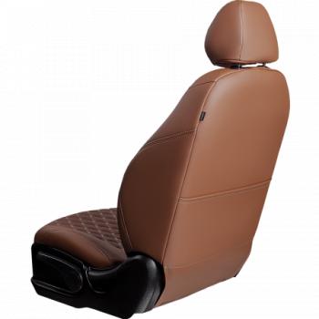 13 399 р. Комплект чехлов для сидений (ЦЗС Орегон) БАЙРОН ст БАЙРОН Lord Autofashion  Лада 2106 (1975-2005) (темно-коричневый, вставка темно-коричневая, строчка бежевая)  с доставкой в г. Майкоп. Увеличить фотографию 3
