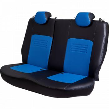 9 449 р. Комплект чехлов для сидений (ЦЗСиС 2П Илана+Орегон ) ТУРИН СТ Lord Autofashion  Renault Logan  2 (2014-2018) дорестайлинг (черный, вставка синяя, строчка синяя)  с доставкой в г. Майкоп. Увеличить фотографию 3